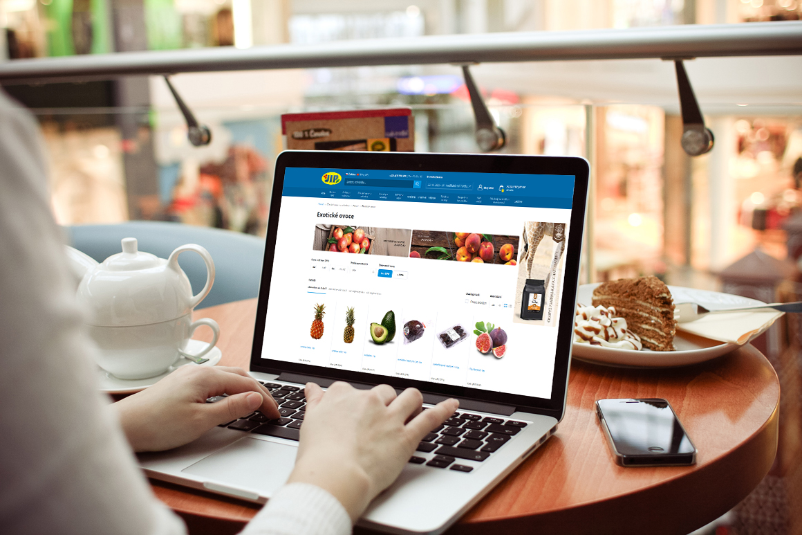 Vstup do e-shopu JIP-potraviny pro podnikatele.